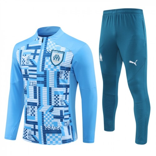 Olympique de Marseille Quarter Zip Training Huppari 2024-25 Sininen Olympique de Marseille Quarter Zip Training Huppari 2024-25 Sininen